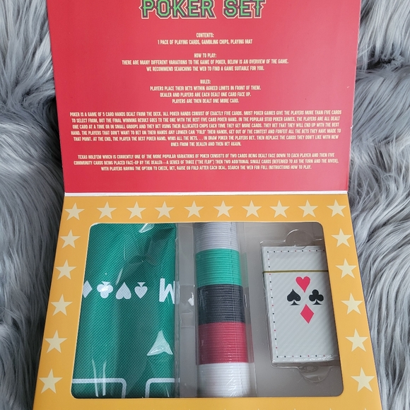 Mini poker set Texas hold em playing game set - Picture 2 of 4